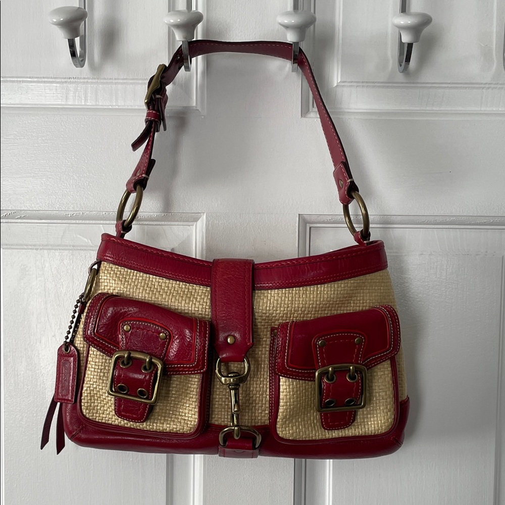 Coach legacy straw hobo nwot Red and Tan Women's Bag